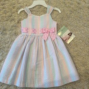 Adorable multicolor girls searsucker dress